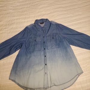 Ombre denim button down shirt